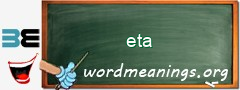 WordMeaning blackboard for eta